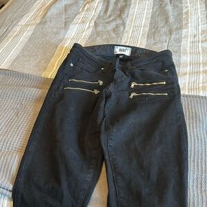 Black Paige Denim zipper jeans